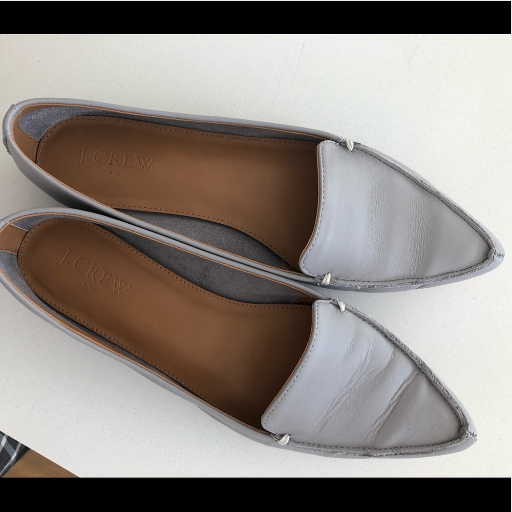 JCrew Edie leather loafers faded pewter 7.5 medium